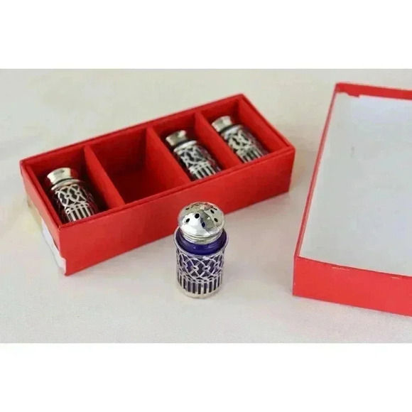 Ebeling & Ruess silver/cobalt blue salt/pepper shaker set Tableware kitchenware - Picture 3 of 7